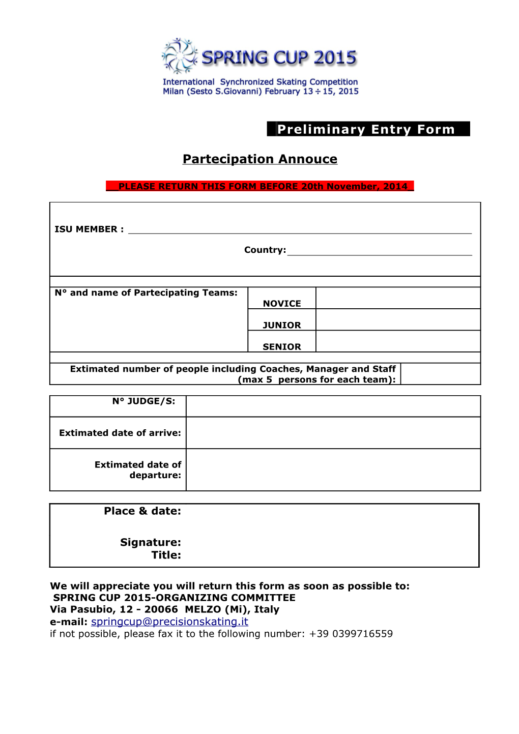 We Will Appreciate You Will Return This Form As Soon As Possible To