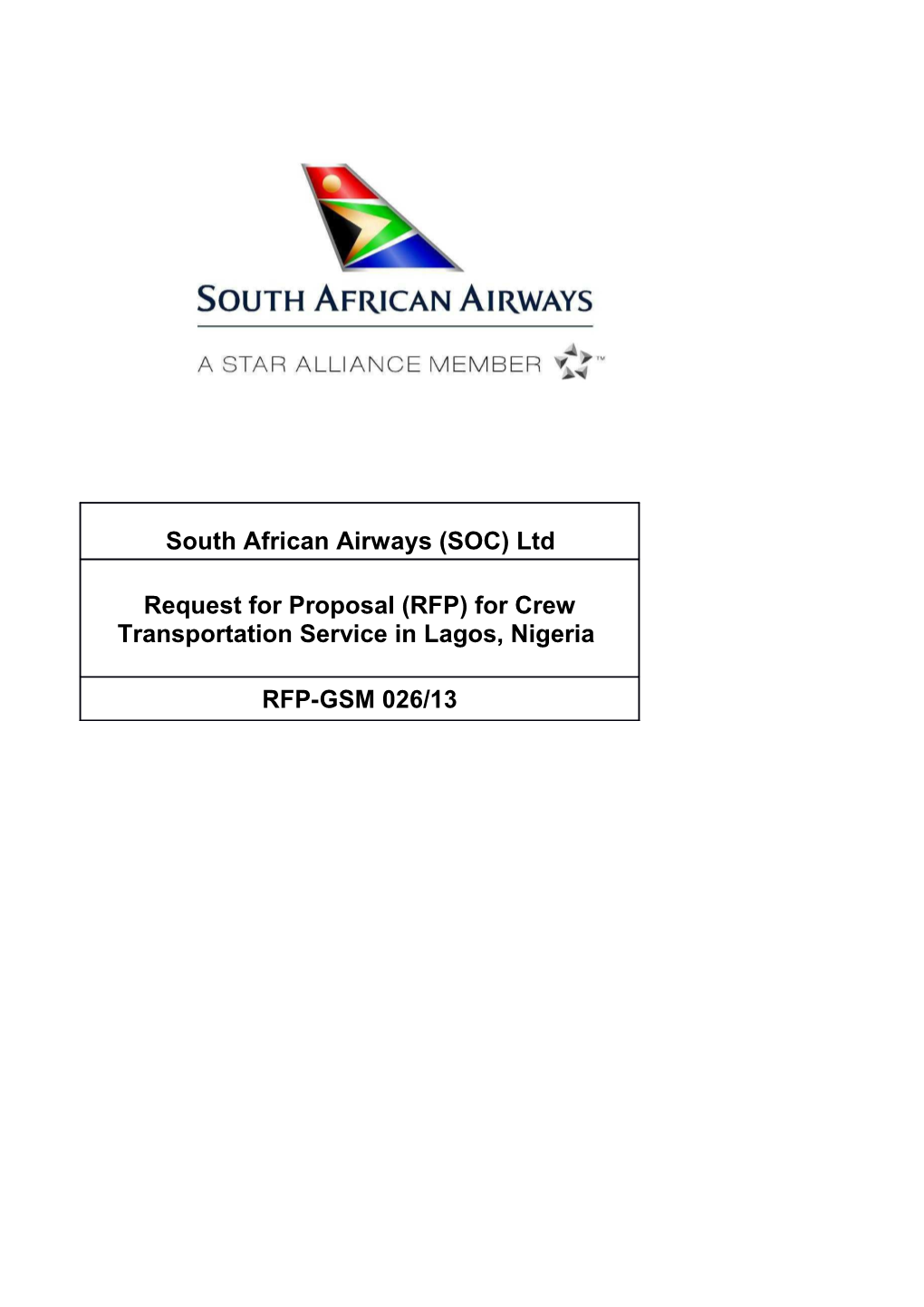 South African Airways (Proprietary) Limited