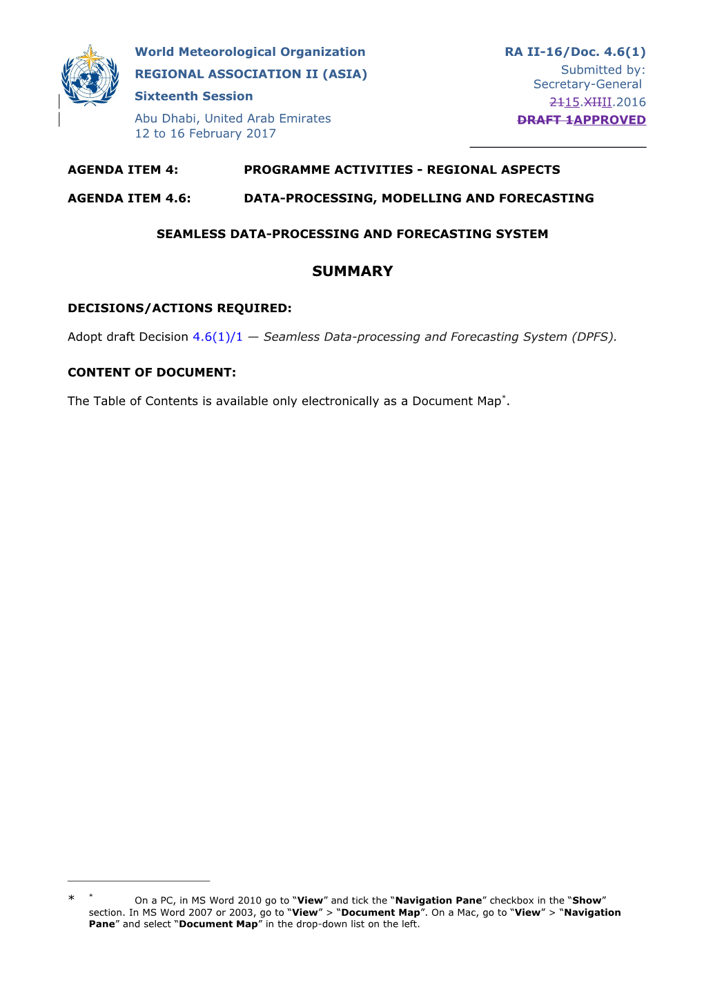 WMO Document Template s17