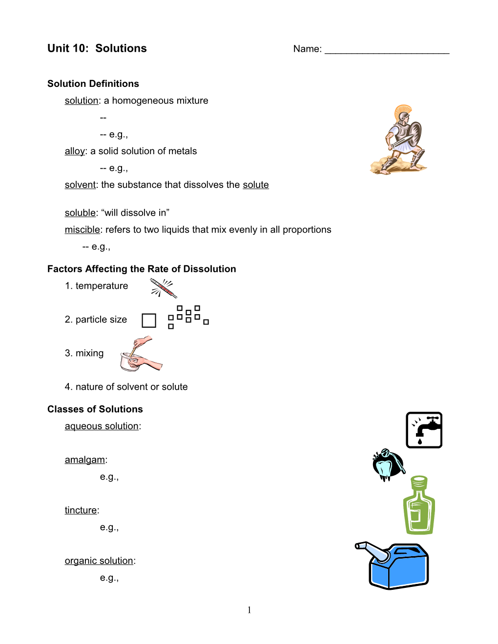 Chemistry: Spring Semester Lecture Notes s1
