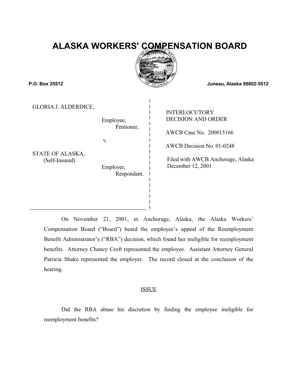 Alaska Workers' Compensation Board s4