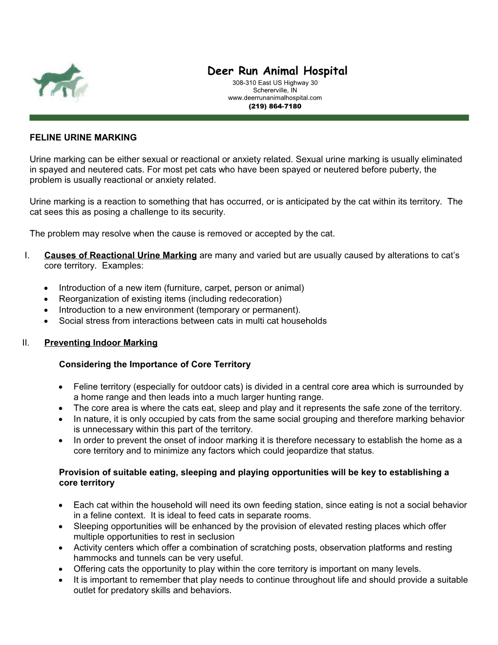 Feline Urine Marking