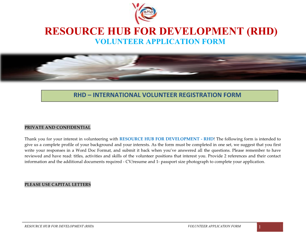 Resource Hub for Development (Rhd)