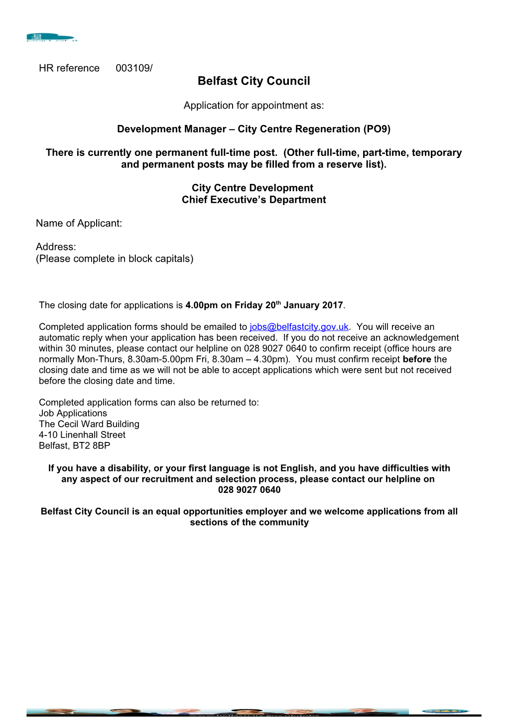 Development Manager City Centre Regeneration (PO9)