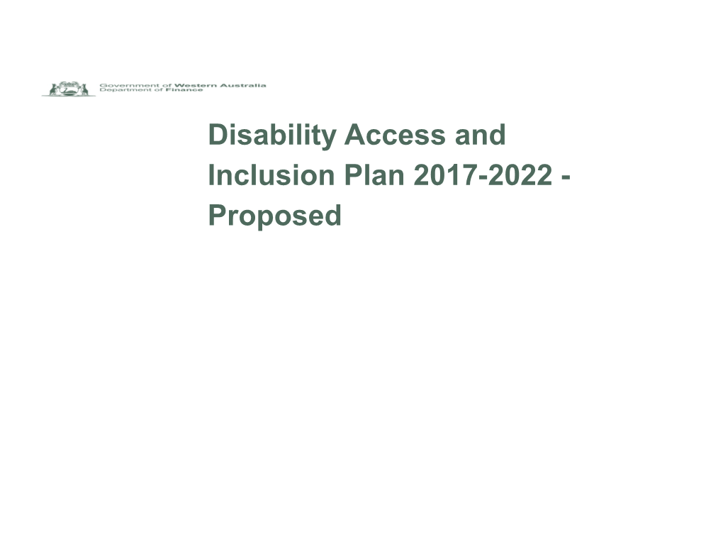 Disability Access and Inclusion Plan 2017-22 (Final Draft)