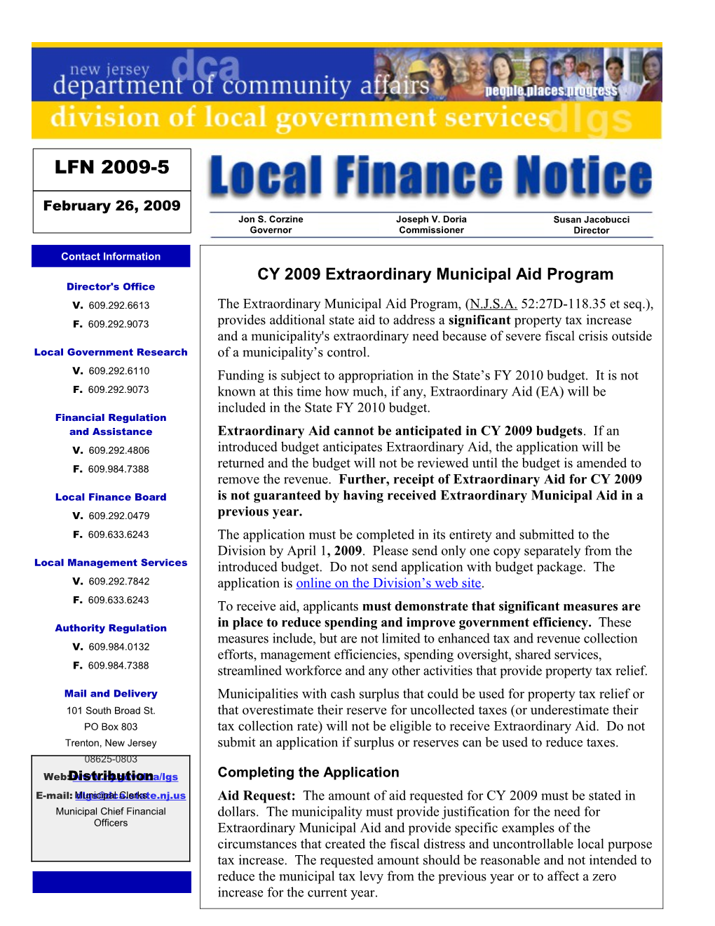 Local Finance Notice 2009-5 2/26/09 Page 2