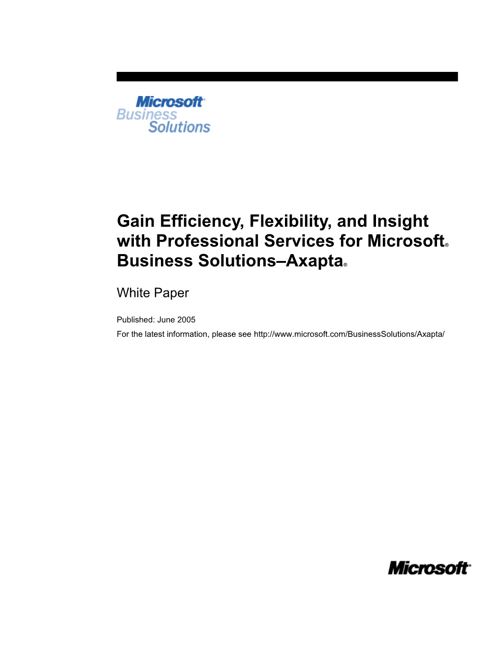 Gain Efficiency, Flexibility, and Insight with Professional Services for Microsoft Business