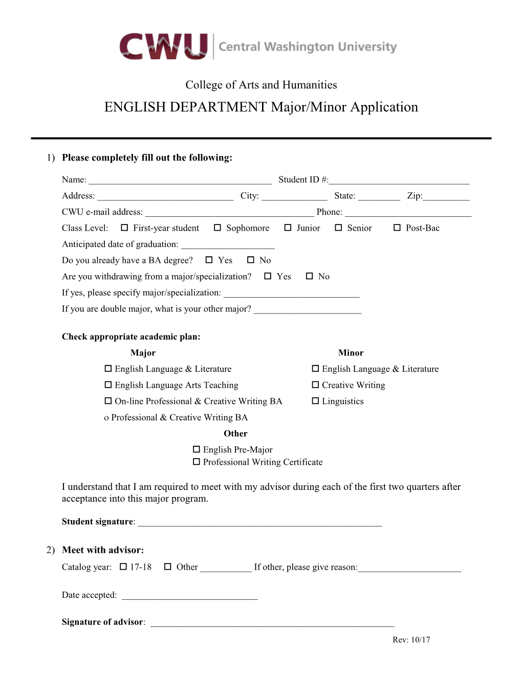 1) Please Completely Fill out the Following