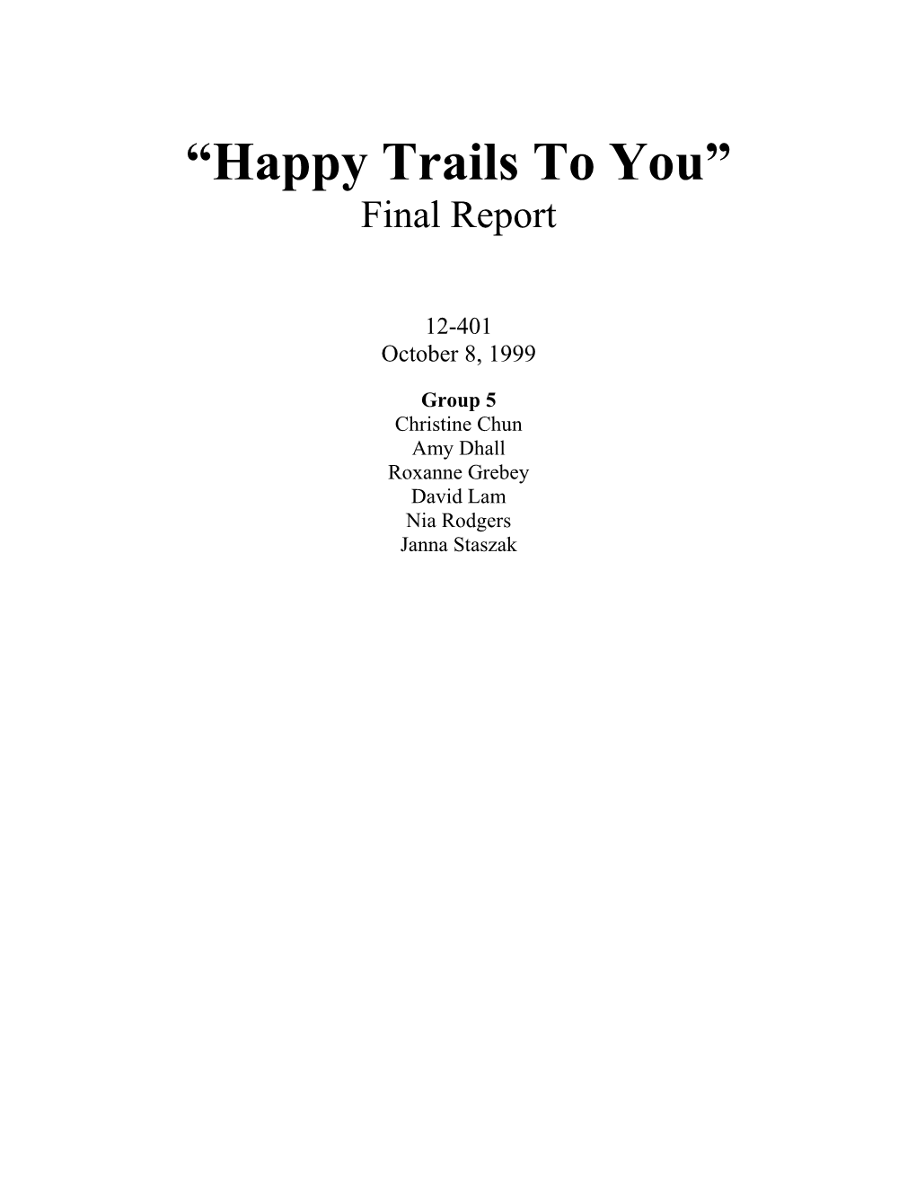 Happy Trails to You
