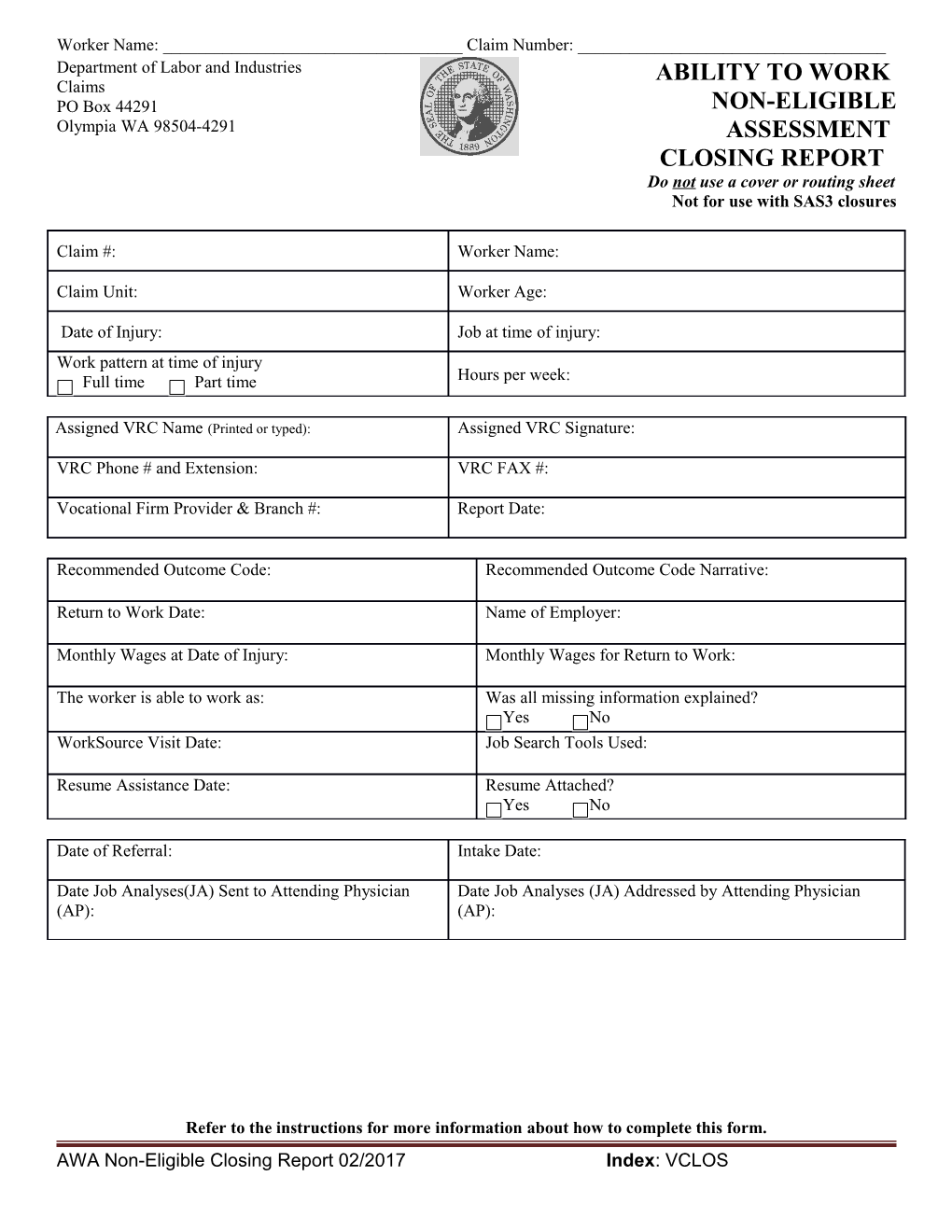 Assessment Closing Report