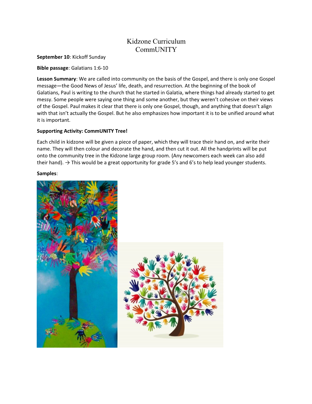 Supporting Activity: Community Tree!