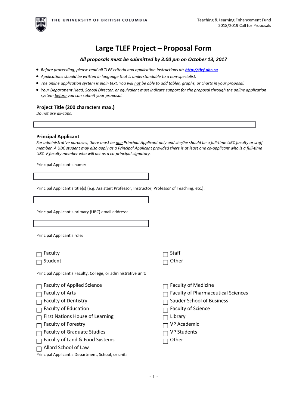 Large TLEF Project Proposalform