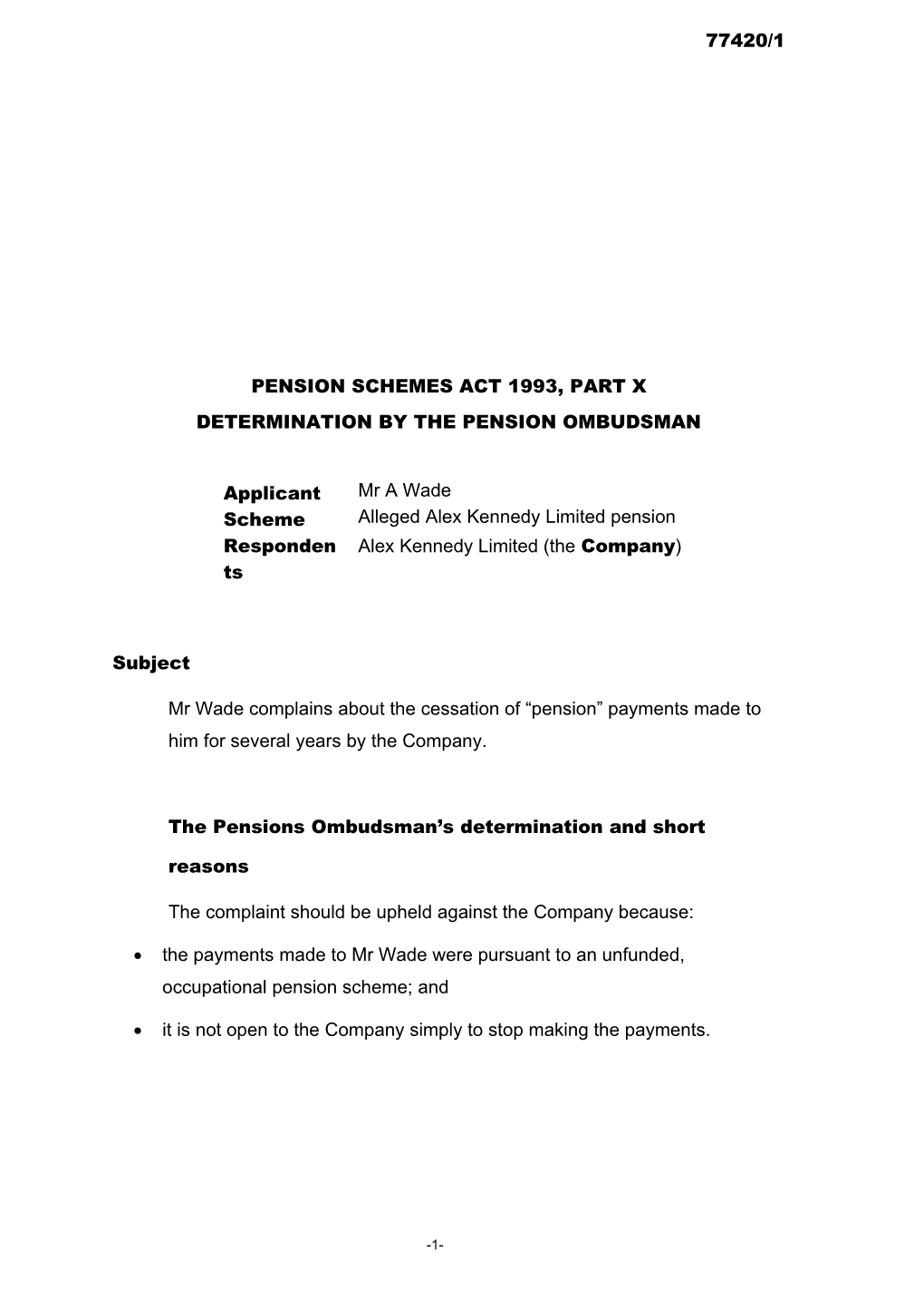 Pension Schemes Act 1993, Part X s128