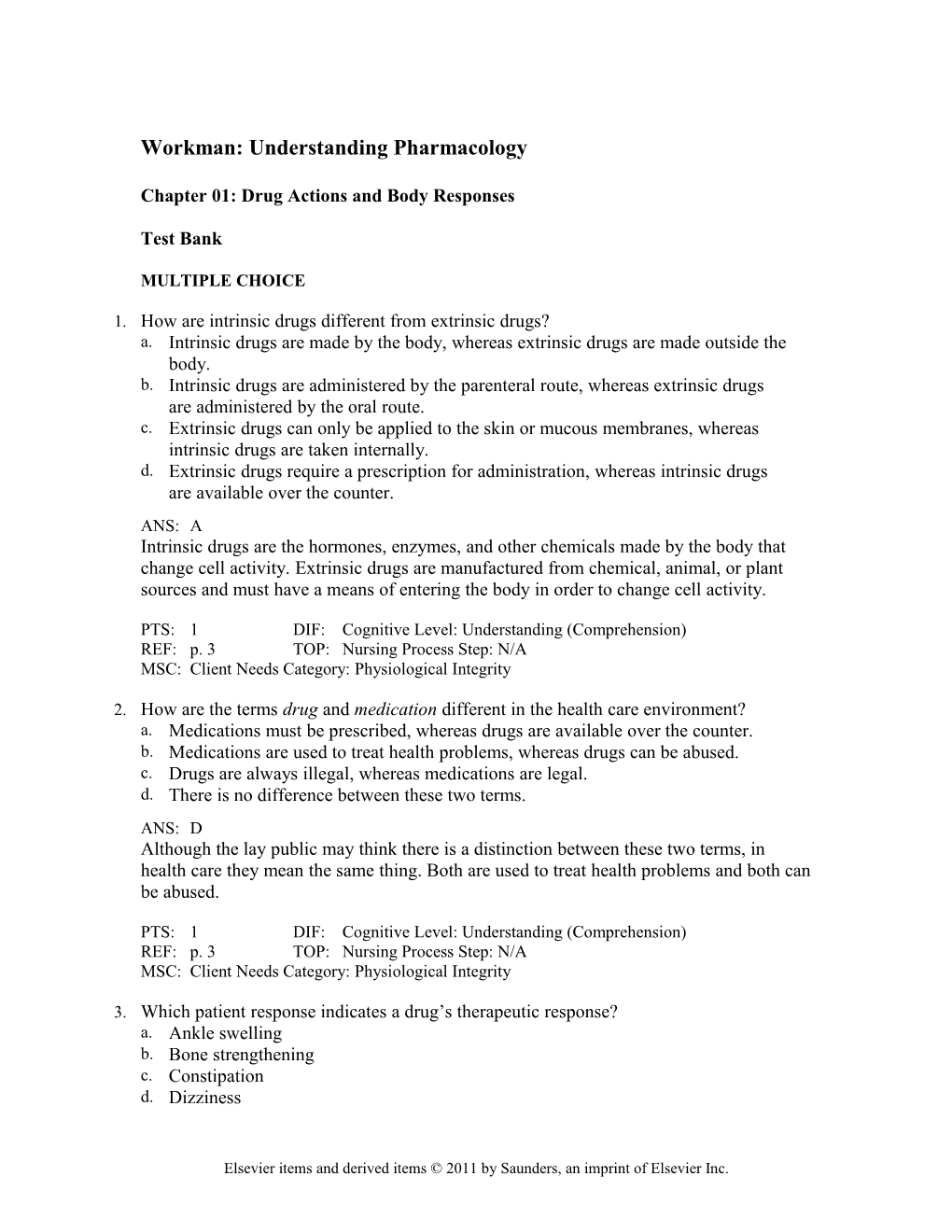 Workman: Understanding Pharmacology