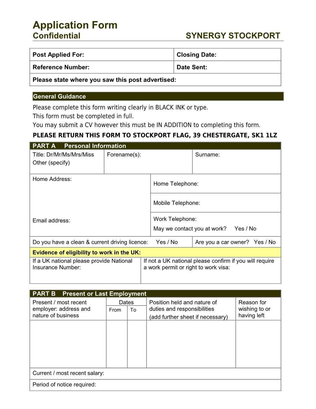 Please Complete This Form in Black Ink Or Type, for Photocopying Purposes, and Return It