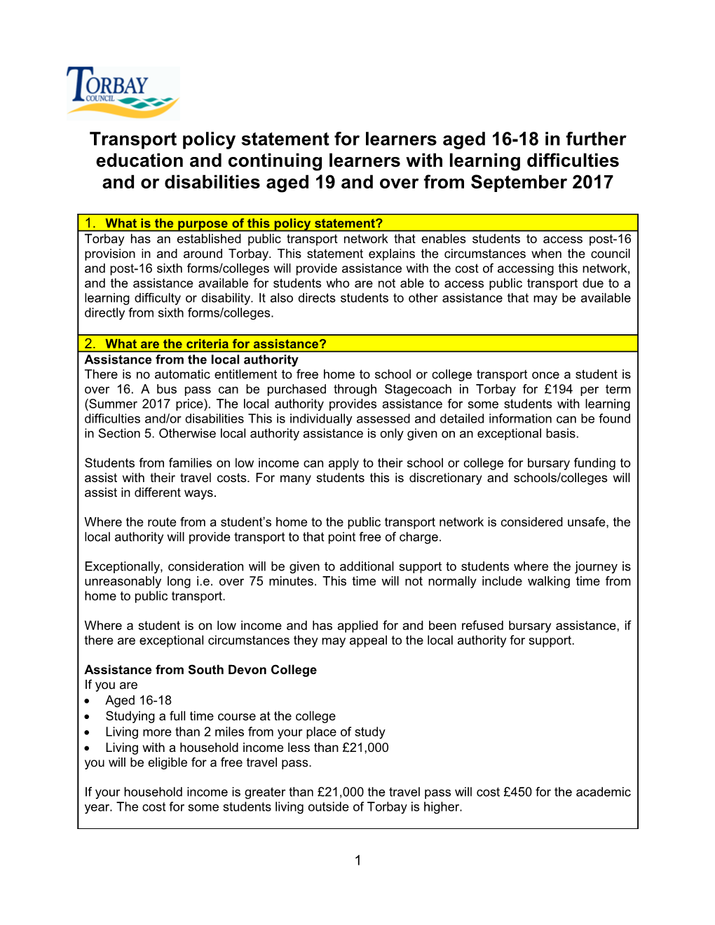 Local Authority Transport Appeals Procedure