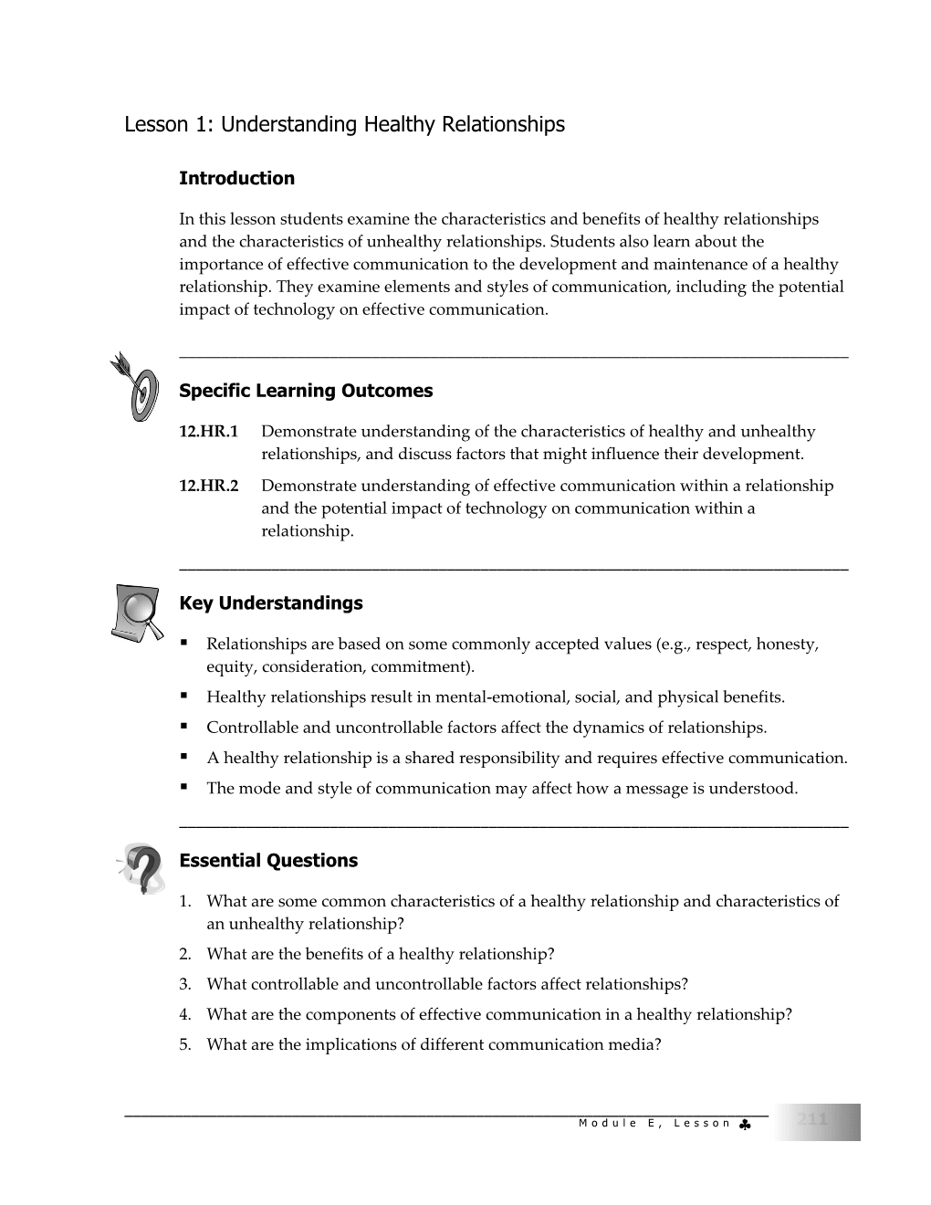 Lesson 1: Understanding Healthy Relationships