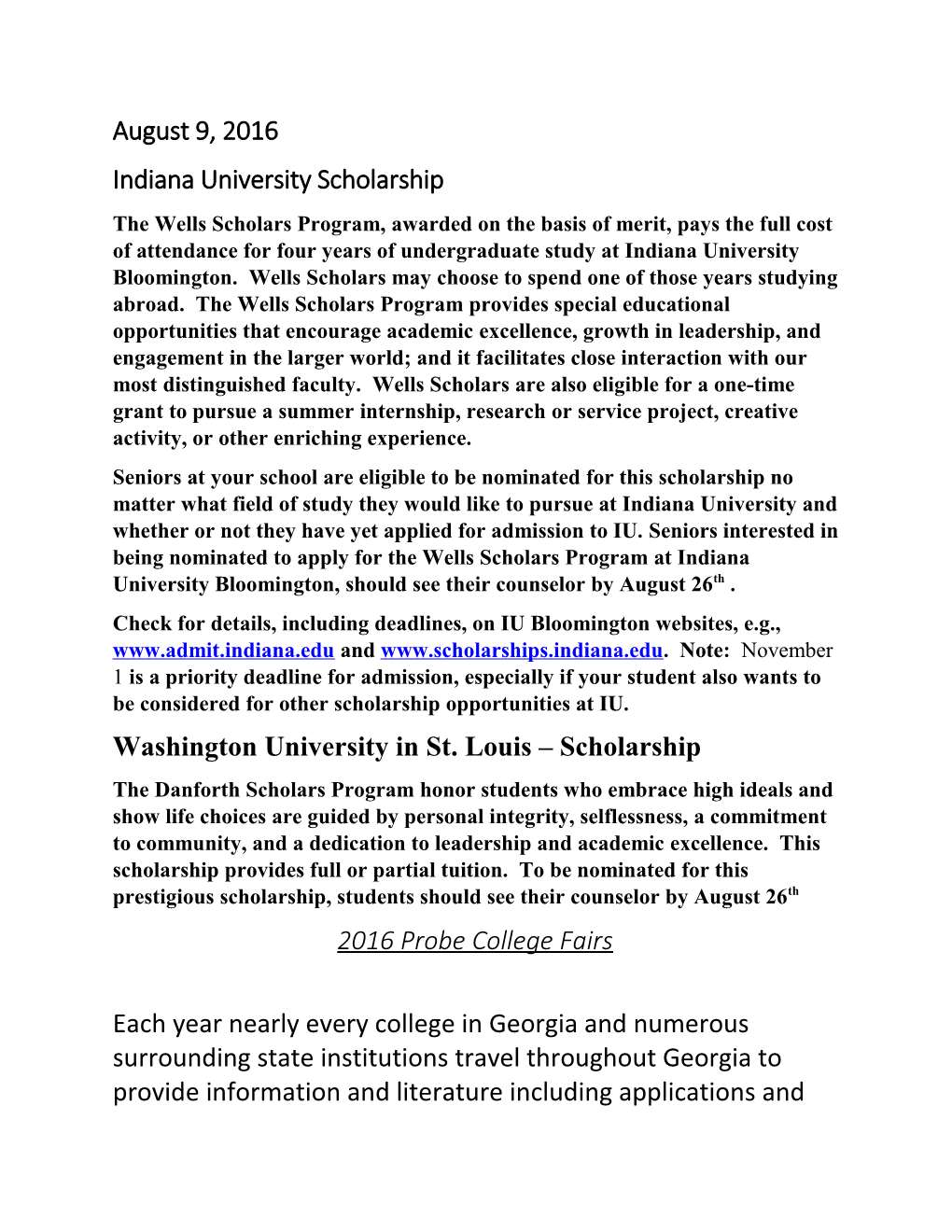 Indiana University Scholarship