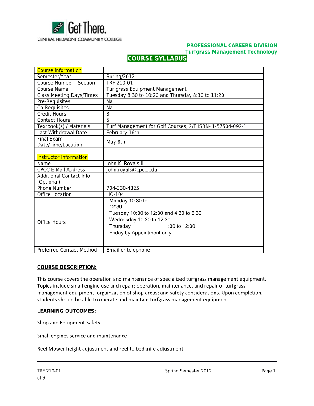 Turfgrass Management Technology