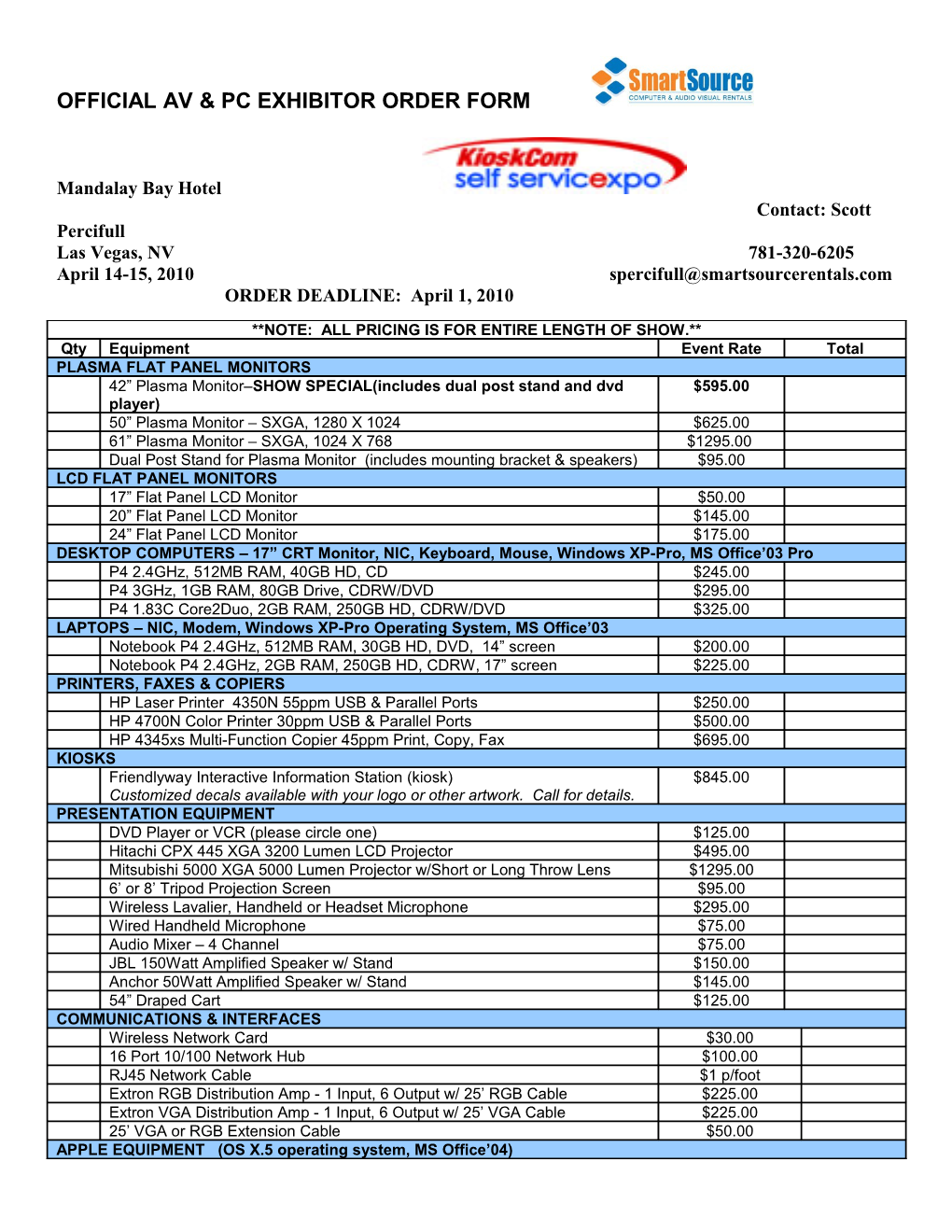 Equipment Reservation Form