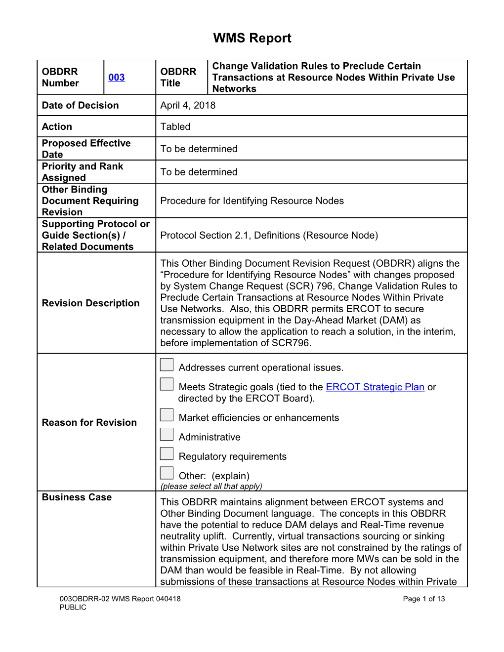 Procedure to Incorporate a Resource Node Into the Network Operations Model