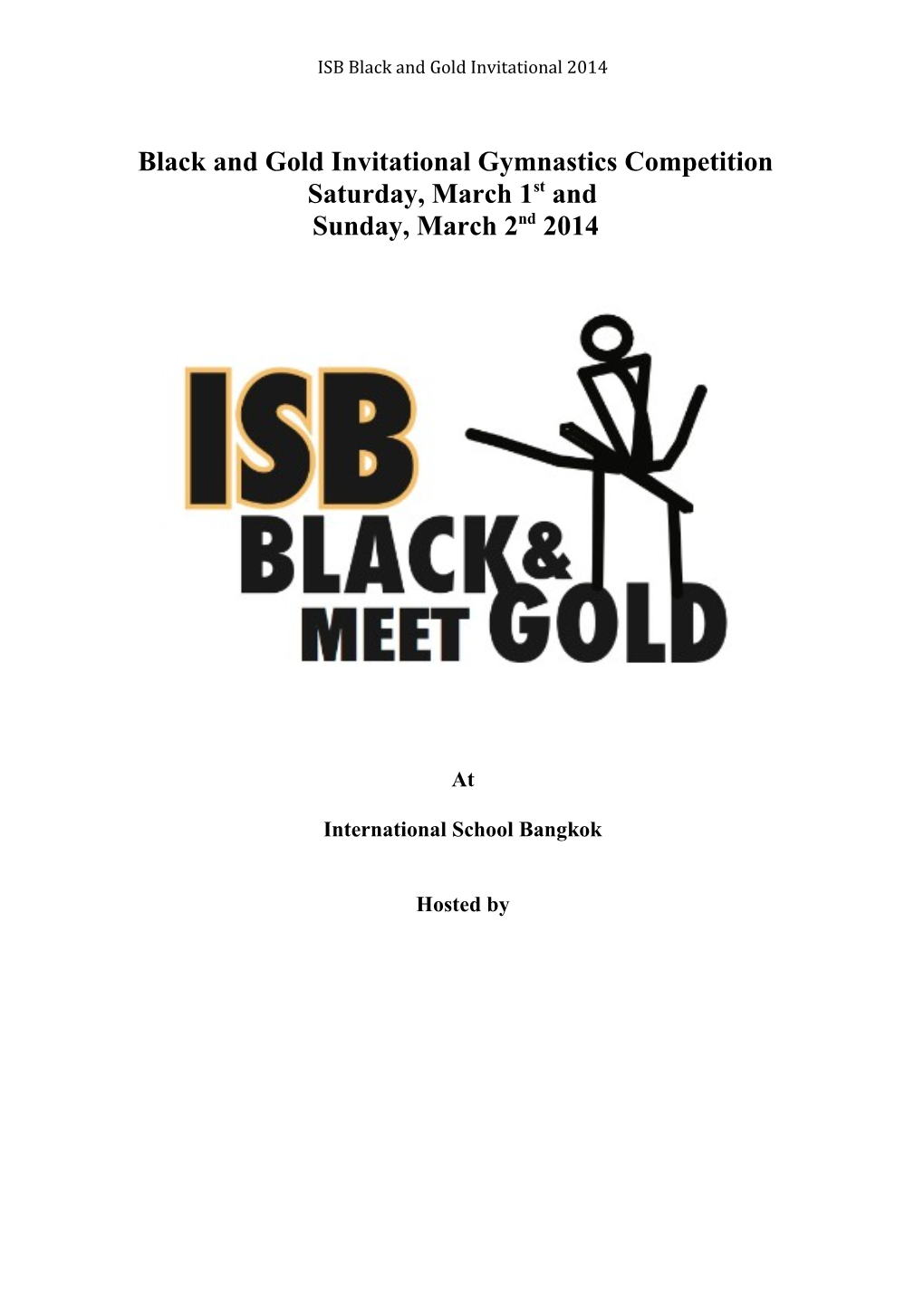 Black and Gold Invitational Gymnastics Competition
