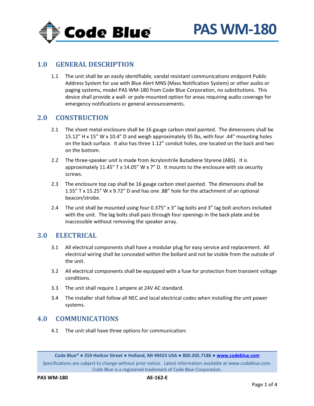 Architectural & Engineering Specifications s1