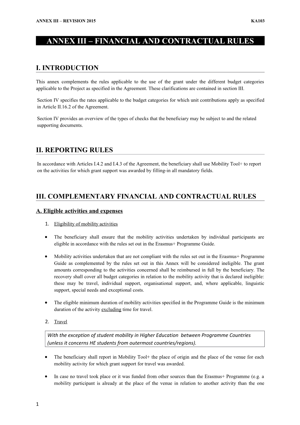 Annex Iii Financial and Contractual Rules s1