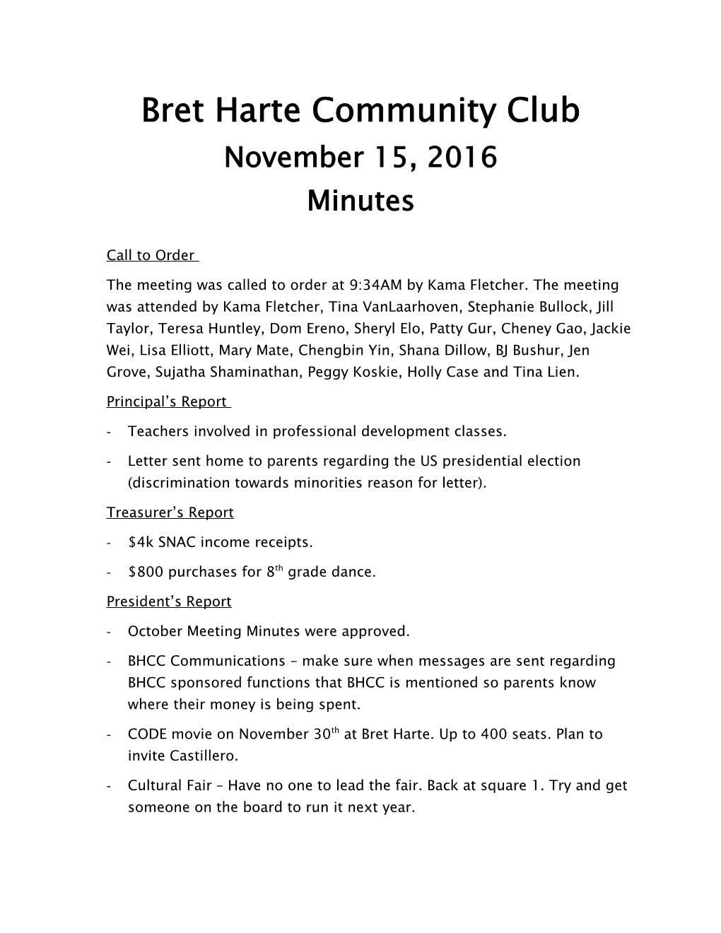 Bret Harte Community Club s1
