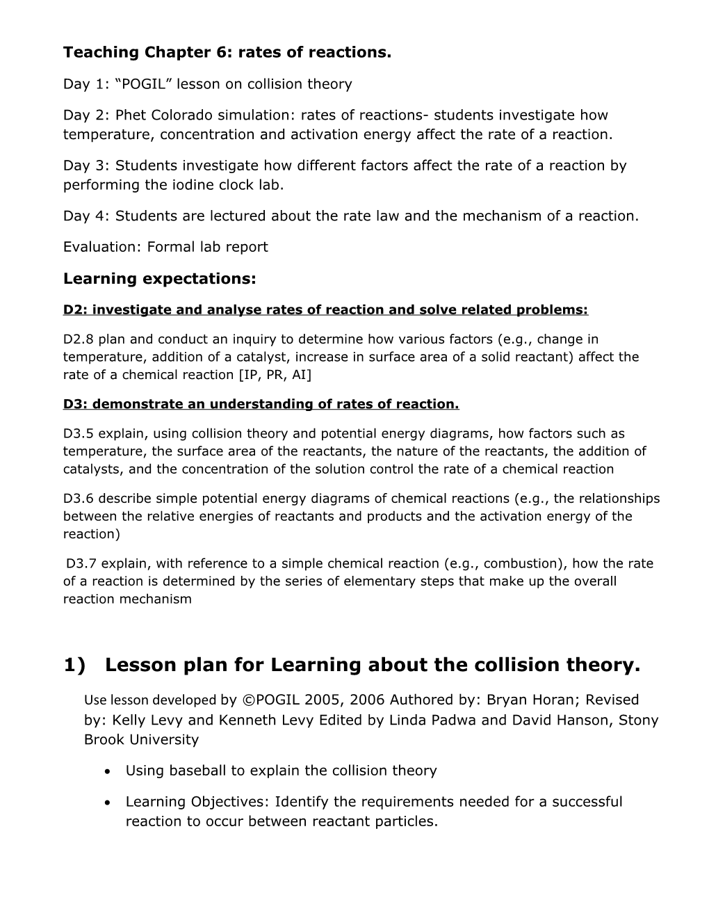 Lesson Plan for Reaction Rate Simulation