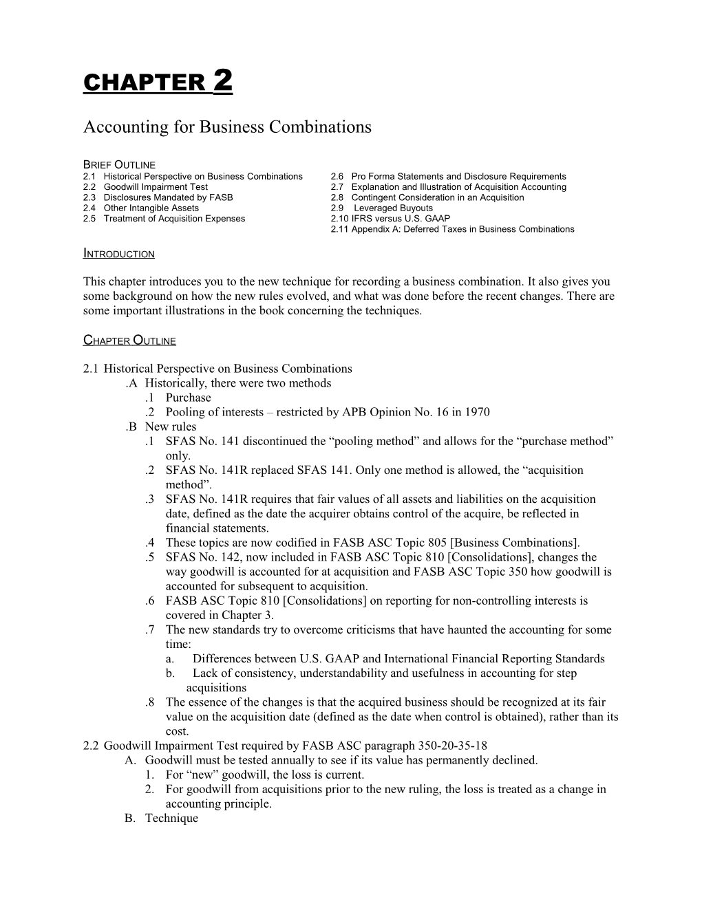 Accounting for Business Combinations