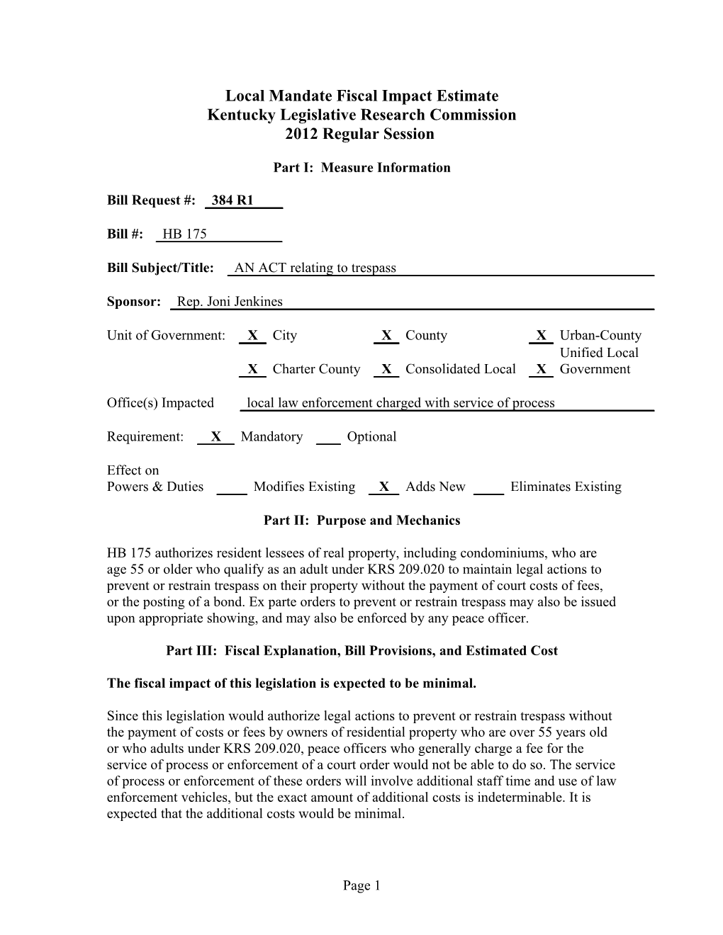 Commonwealth of Kentucky s57