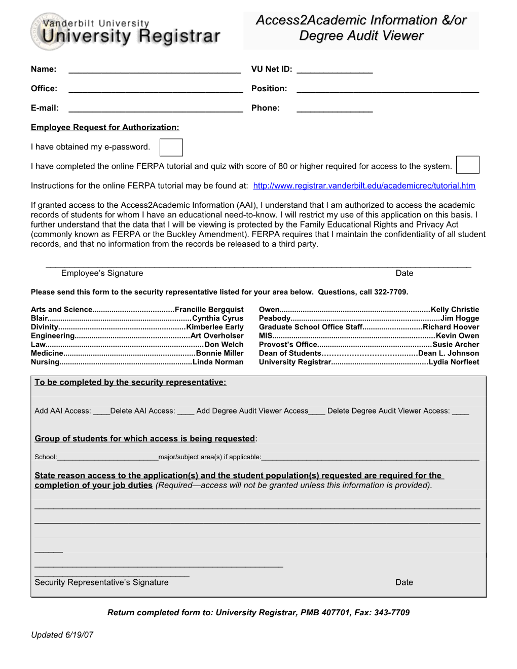 Employee Request for Authorization