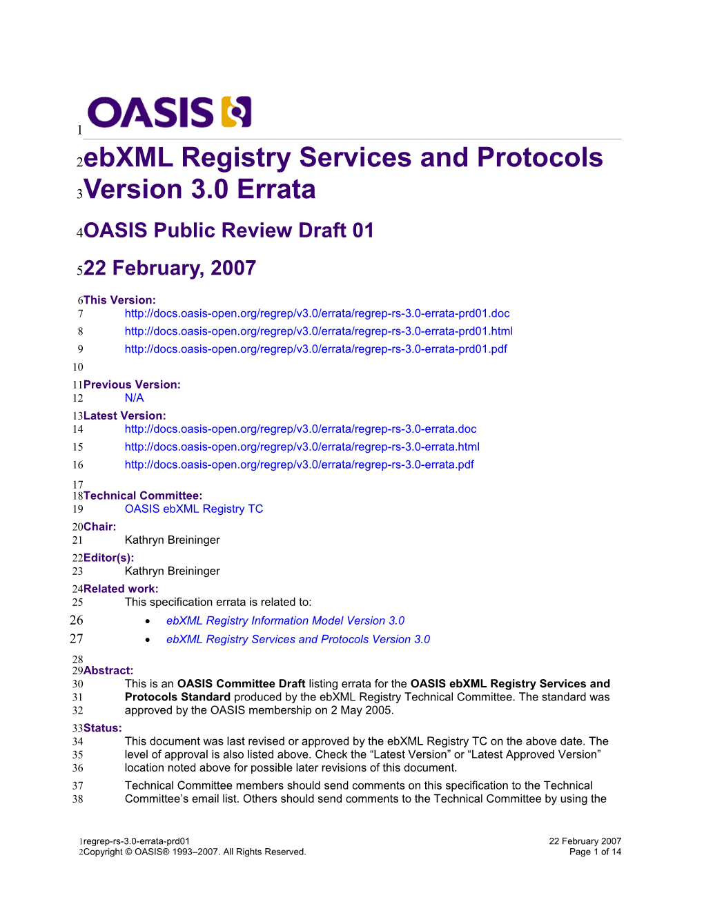 OASIS Specification Template s2