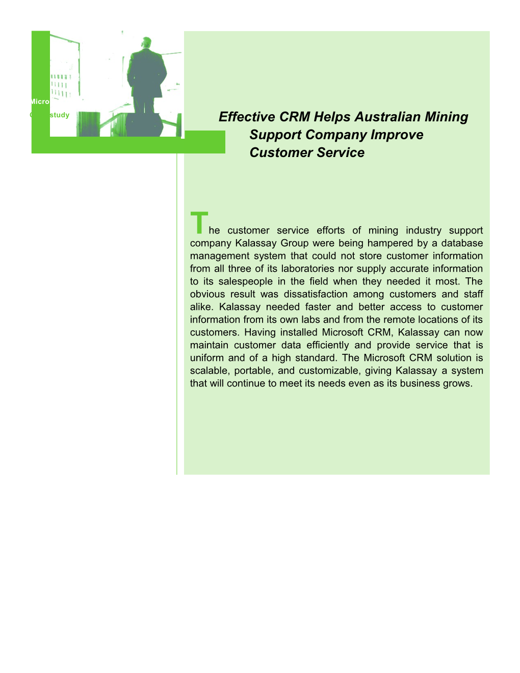 Effective CRM Helps Australian Mining Support Company Improve Customer Service