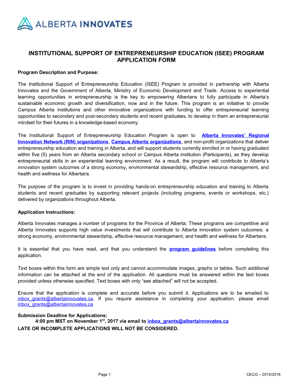 Institutional Support of Entrepreneurship Education (Isee)Program
