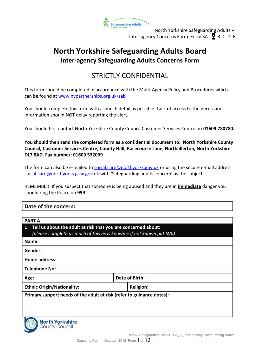 North Yorkshire County Council Safeguarding Adults