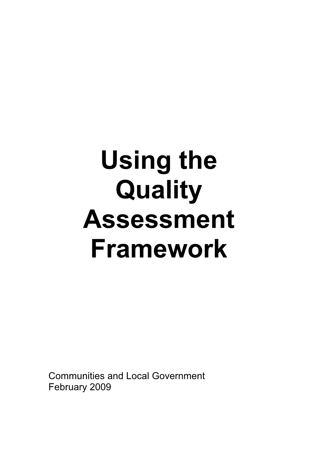 Quality Assessment Framework s1