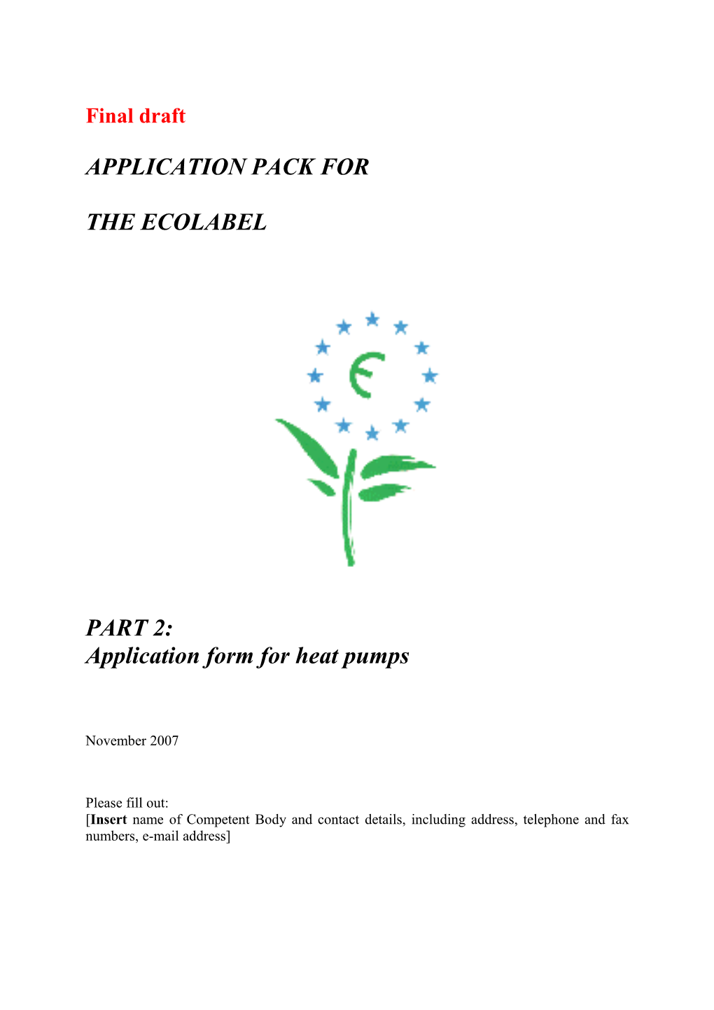 Application Pack - Ecolabelling