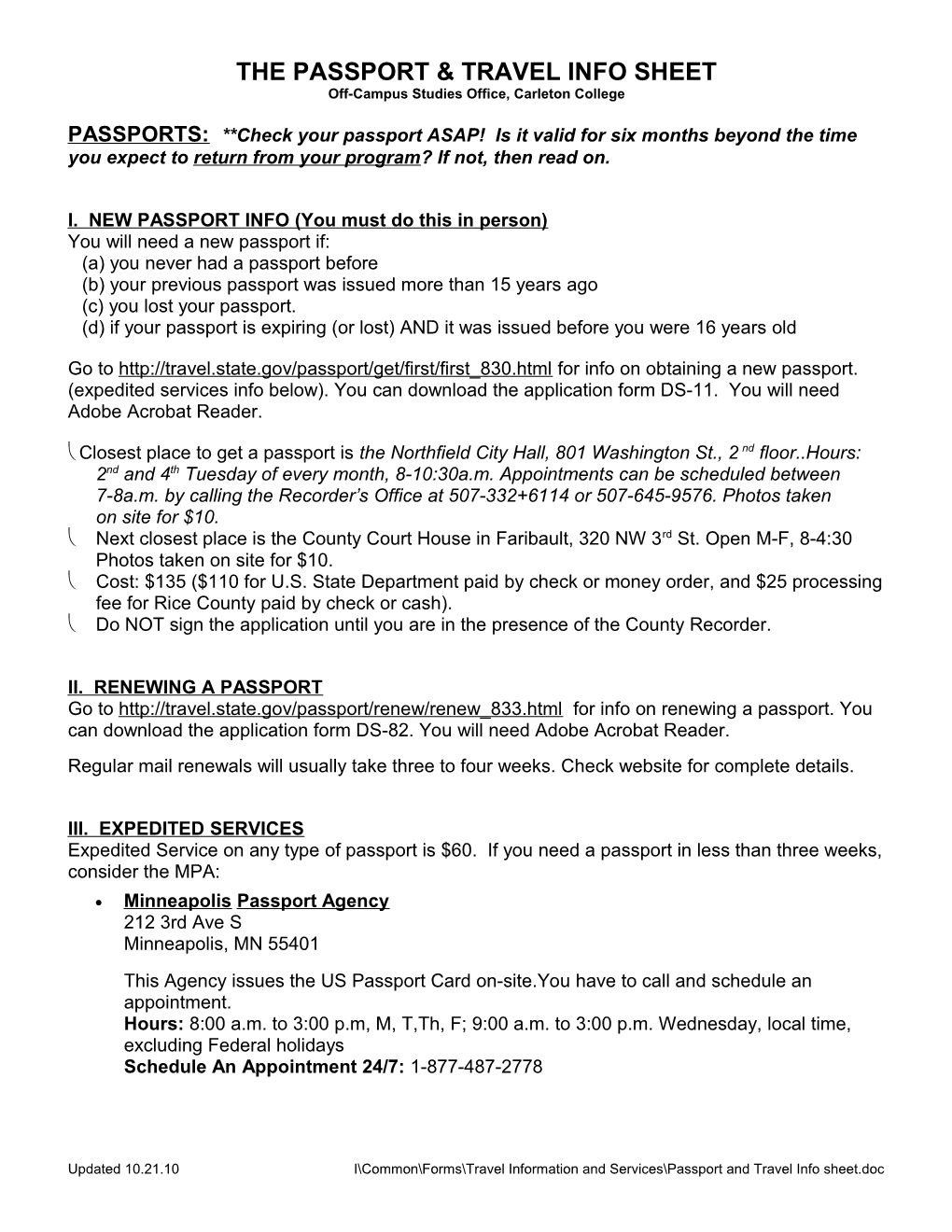 The Passport Cheat Sheet