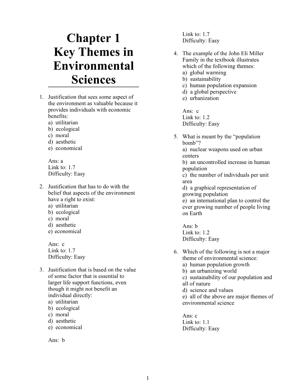 Chapter 1, Key Themes in Environmental Sciences