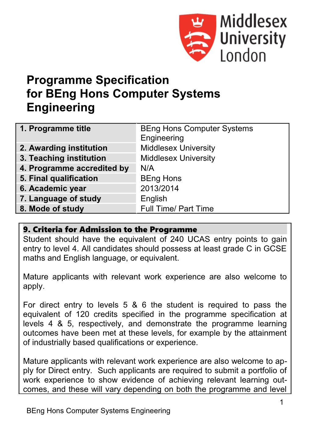 For Beng Hons Computer Systems Engineering
