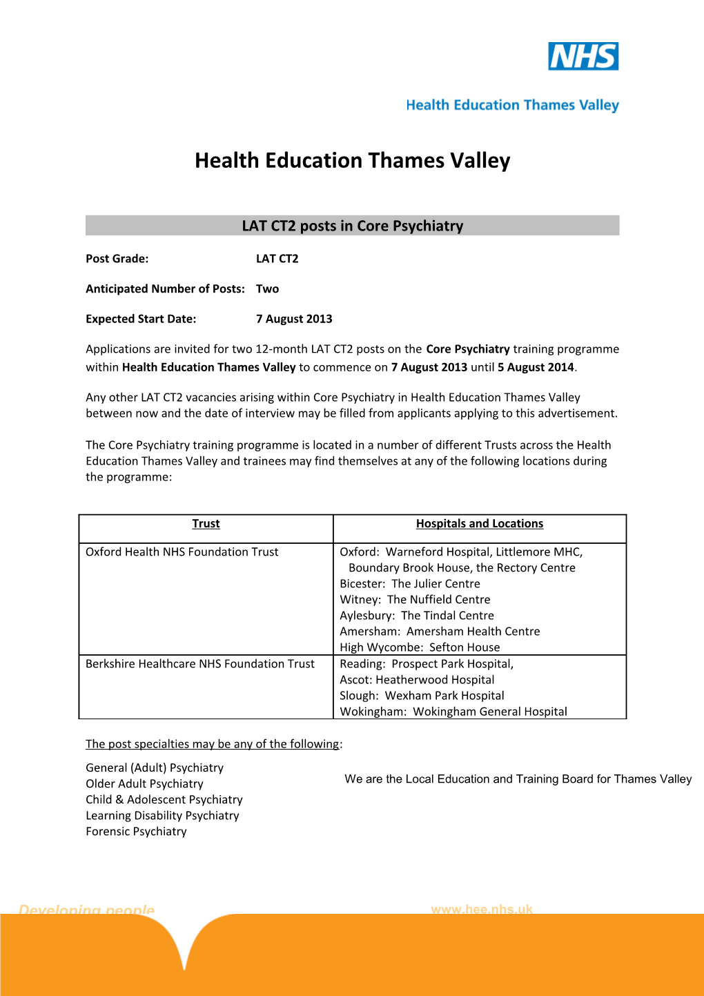 Health Education Thames Valley