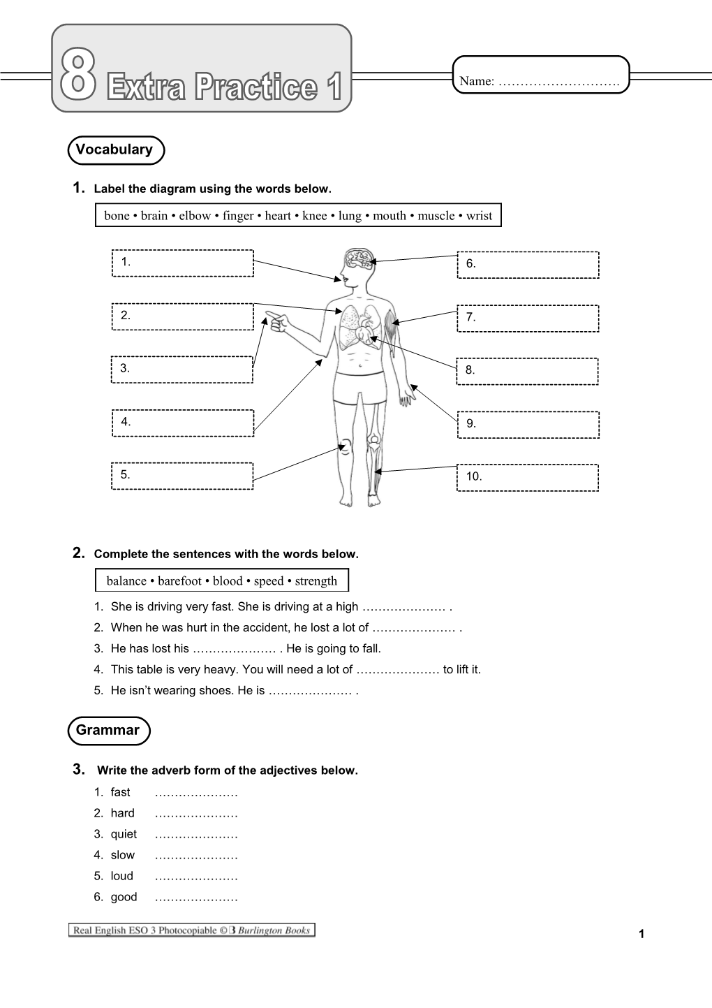 1.Label the Diagram Using the Words Below