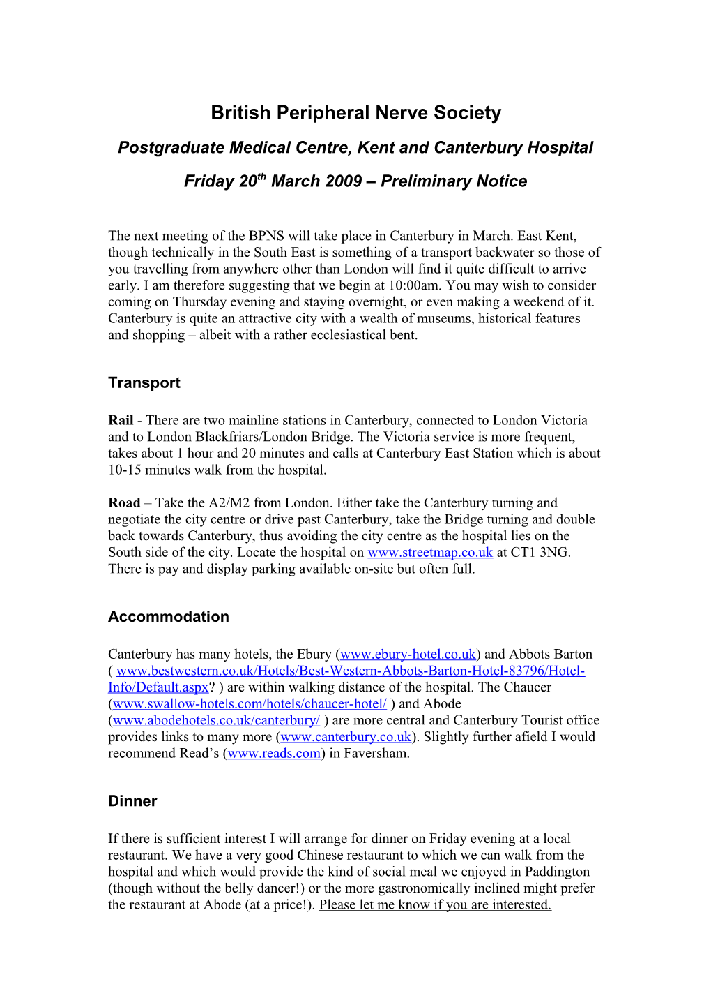 British Peripheral Nerve Society