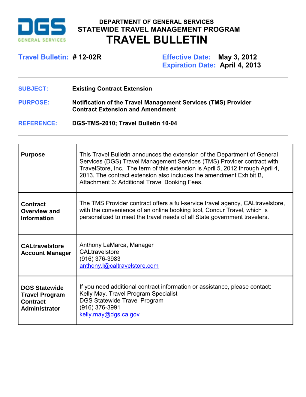Statewide Travel Management Program s1