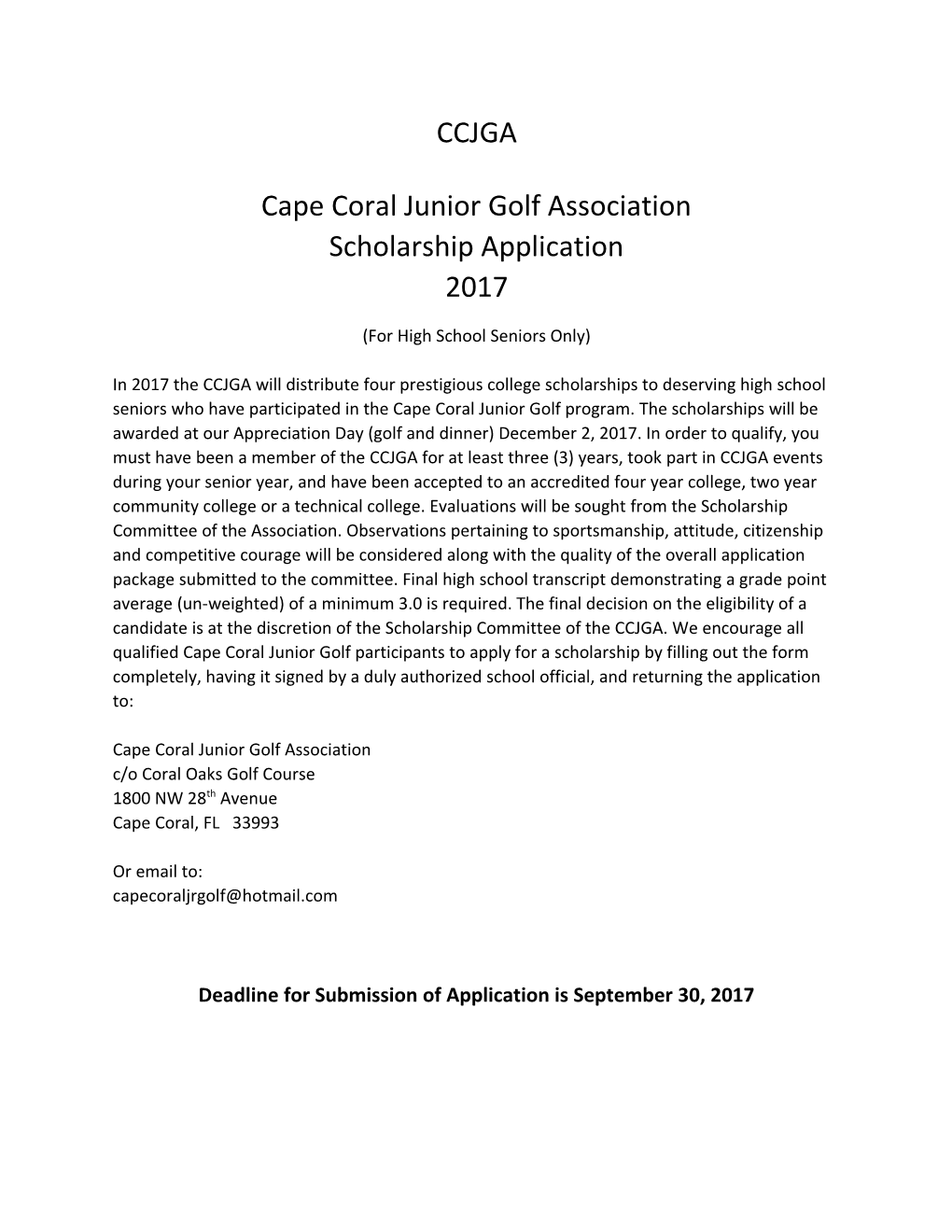 Cape Coral Junior Golf Association
