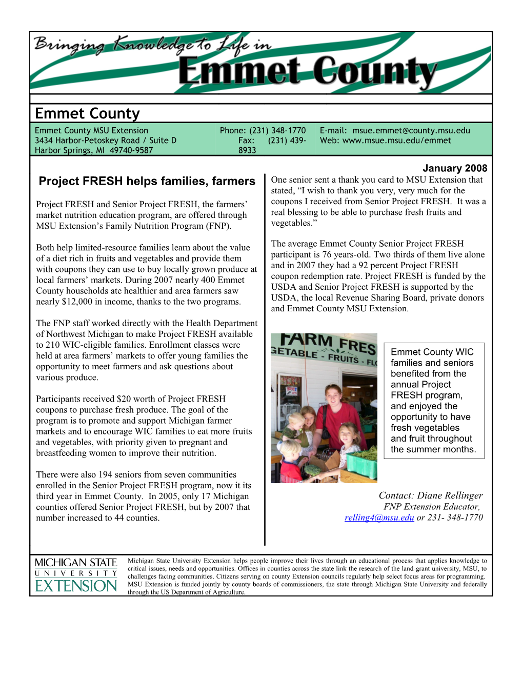 Project FRESH Helps Families, Farmers