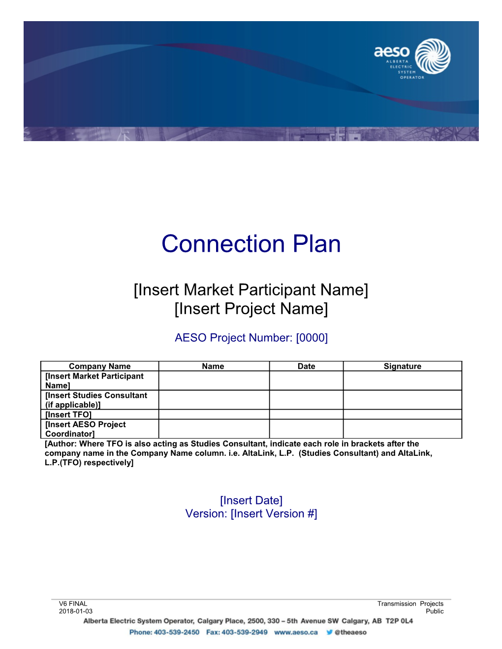 Connection Plan Template