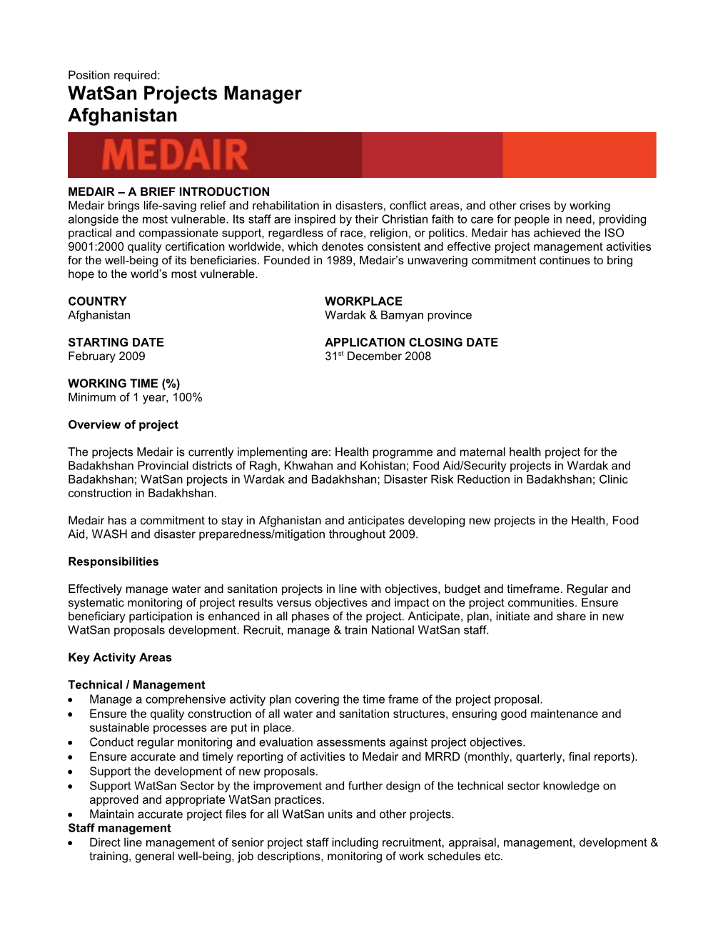 Medair a Brief Introduction